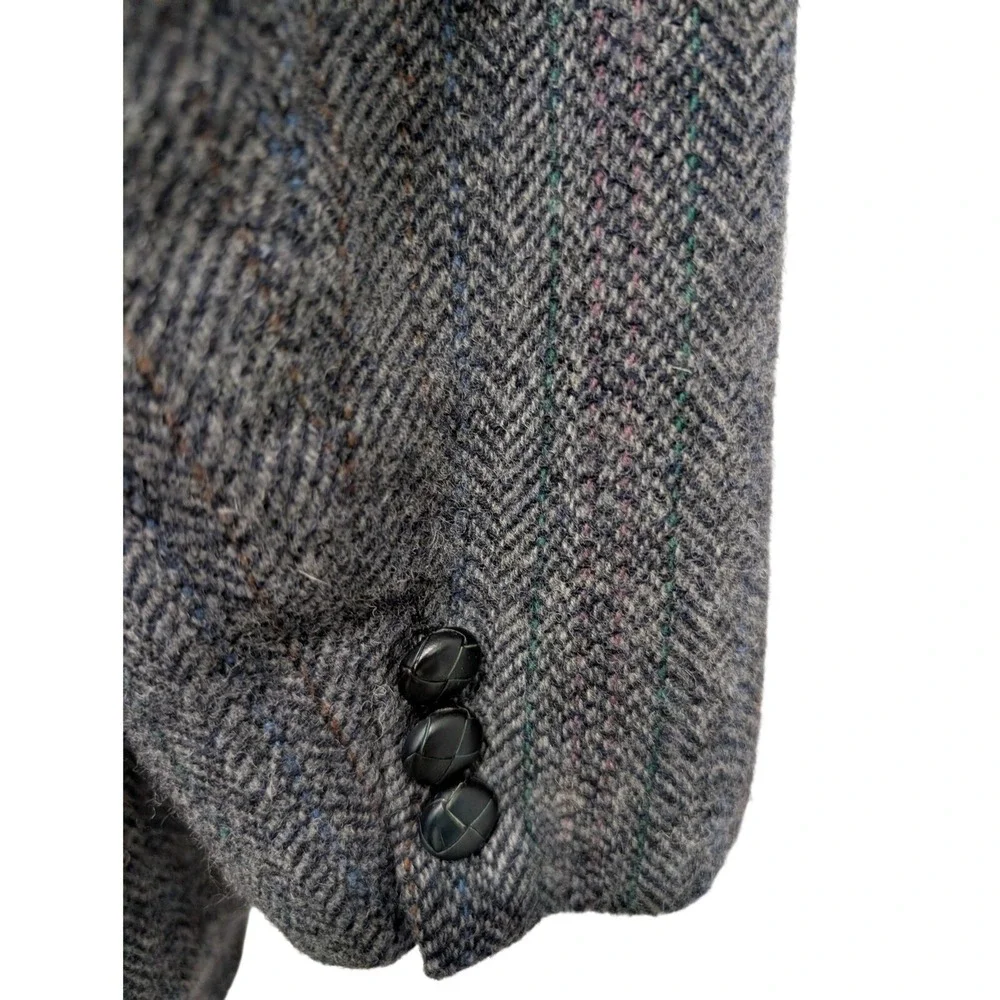 Vintage‎ Andover 100% Virgin Wool Mens Dark Grey Herringbone Blazer Size 50